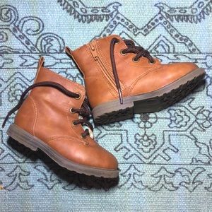 Cat & Jack brown lace-up toddler boots sz 7